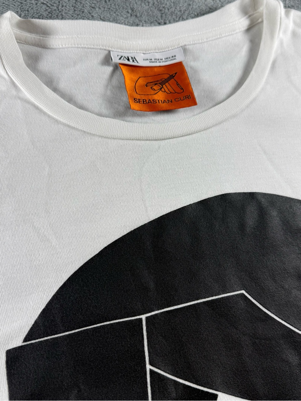 SEBASTIAN CURI x ZARA SHIRT White With Black Fingers Graphic Men’s M 100% Cotton